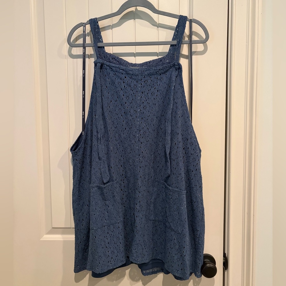 ARULA Textured Blue Shortall Dress